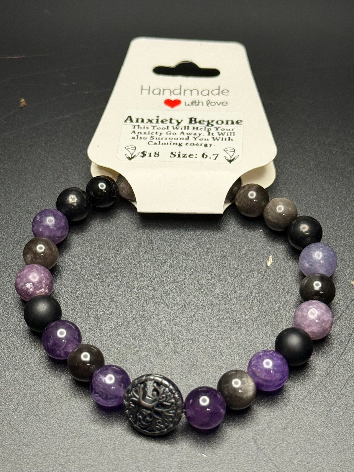 Anxiety begone, intention bracelet